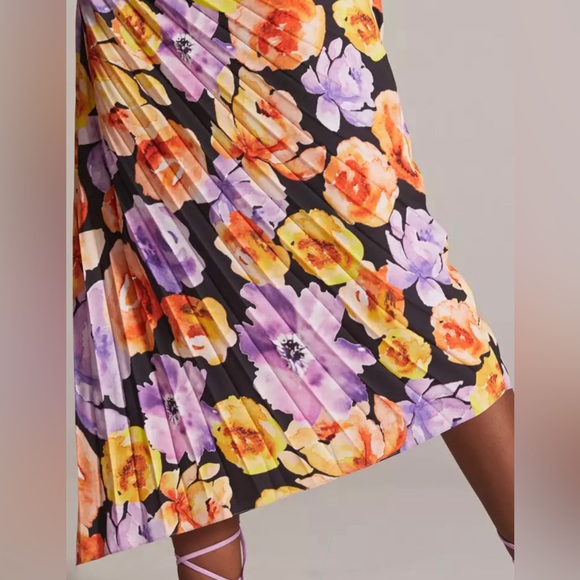 Anthropologie Geisha Designs Floral Asymmetrical Hem Midi Dress - Picture 10 of 17